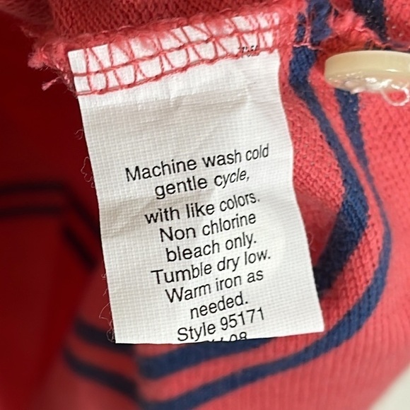 ❤️ J. CREW Salmon and Blue Striped Outdoor Polo Size M - Picture 5 of 5